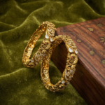 2x8 Temple Design Bangles with CZs Antique finishing