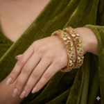 2x8 Temple Design Bangles with CZs Antique finishing