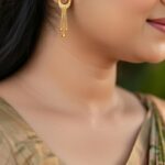 Earrings with floral Design with CZs and gold drops