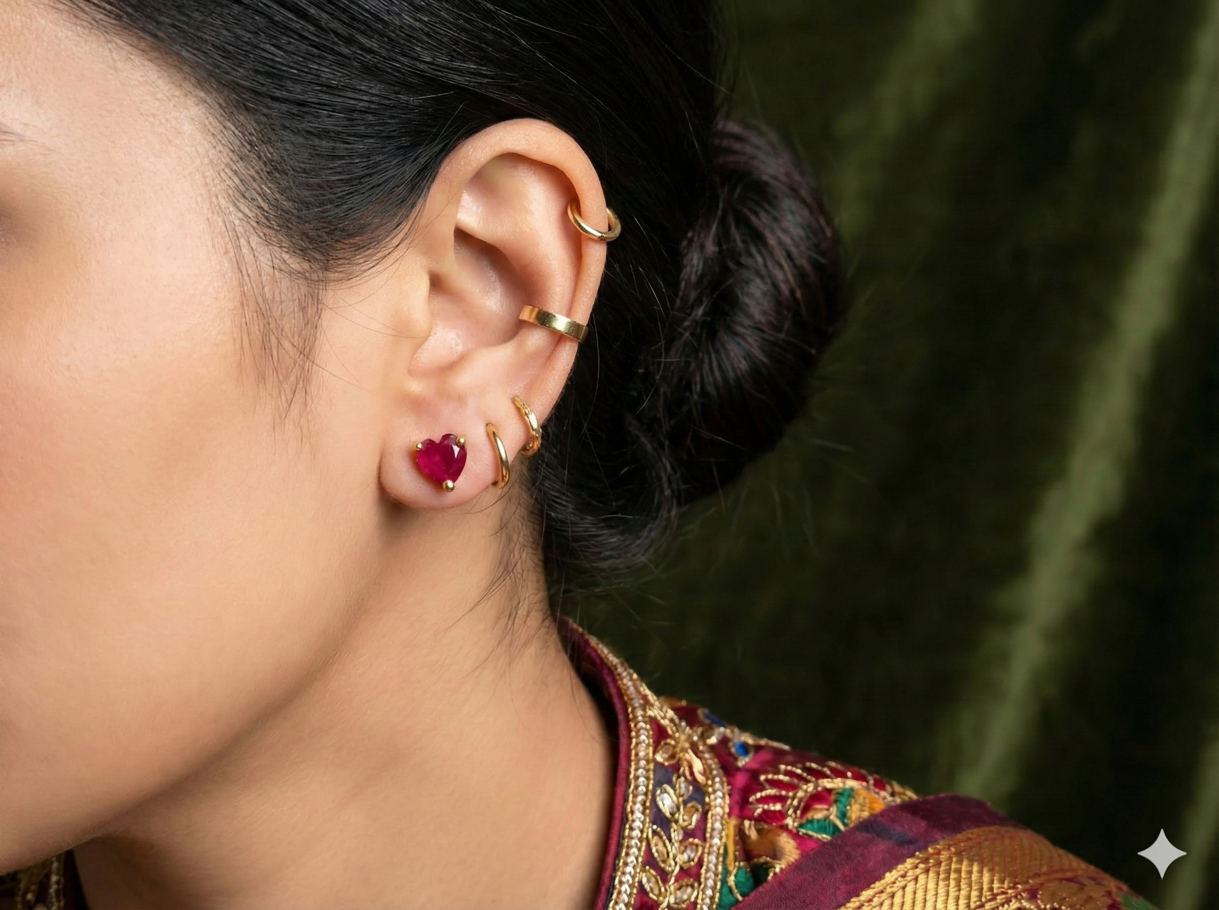 Red Heart Shaped studs