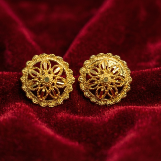 Plain gold color floral studs