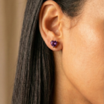 Purple Heart Shaped studs