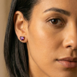 Purple Heart Shaped studs