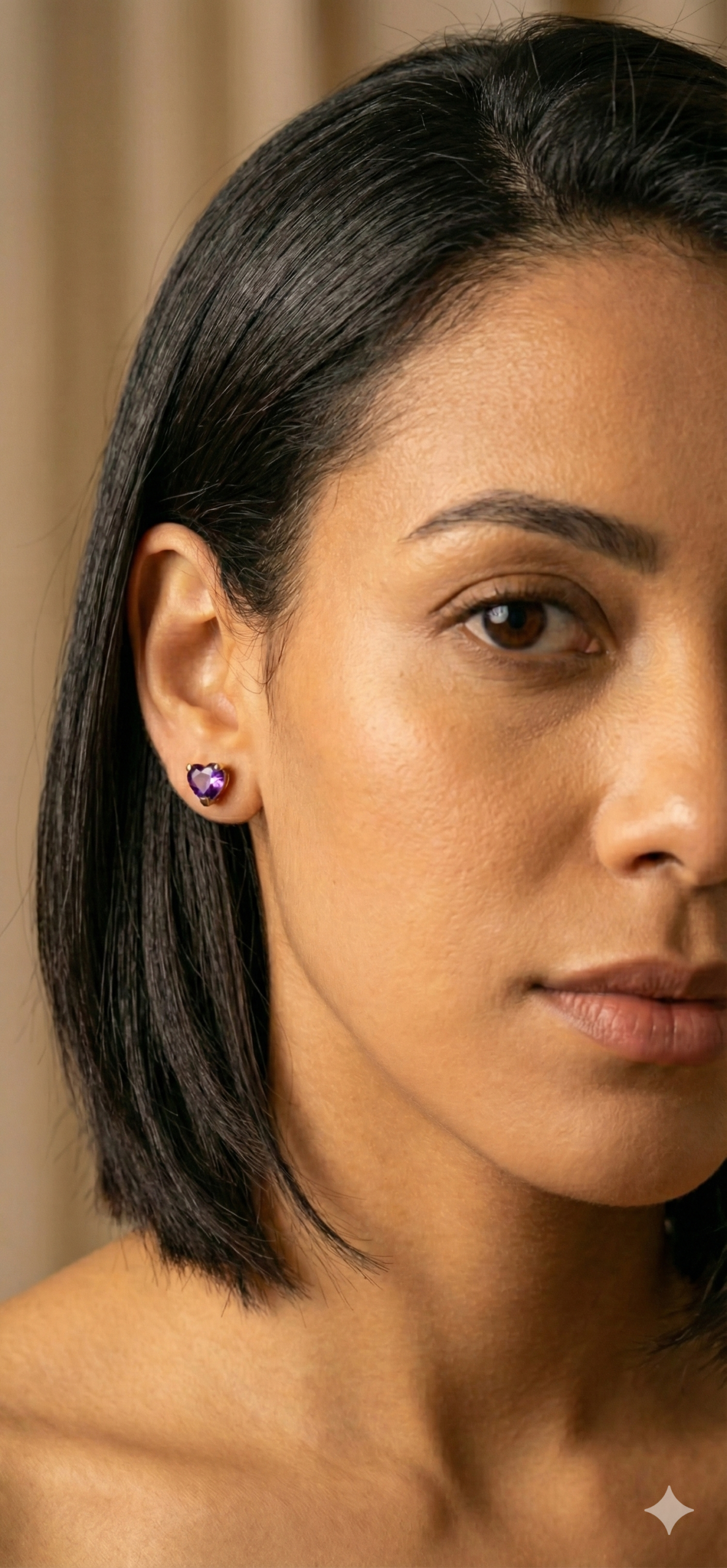 Purple Heart Shaped studs