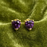 Purple Heart Shaped studs