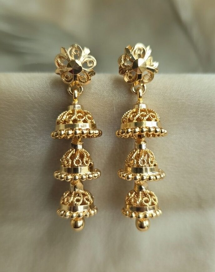 Three Layered Jumka drops-150 Three Layered Jumka drops-150