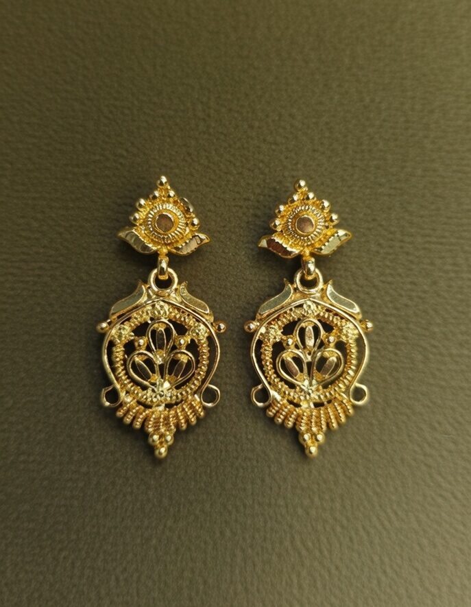 Plain gold mimic earrings-80-2 Plain gold mimic earrings