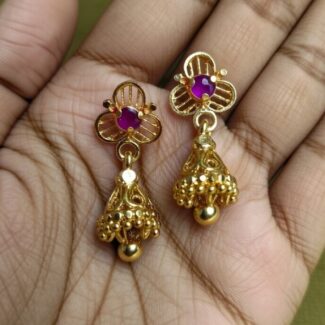 Small Jumka gold drop dangler-2